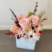Luxury Floral Kit to Arrange a DIY Centerpiece with 3 REAL Preserved Roses, Hydrangea, Lavender and More!