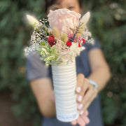 Luxury Floral Kit to Arrange a DIY "Roman Candle" Centerpiece with 1 REAL Preserved Rose, Hydrangea, Lavender and More!