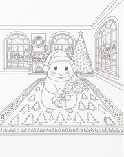 Holiday Hampster (Line-Drawing Version)